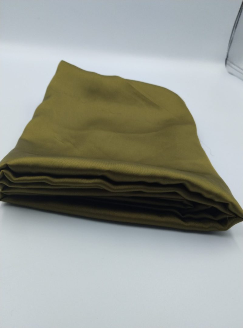 Olive Green Satin Chiffon Fabric by the Yard – Soft Drapey Shiny Silk-Feel Material for Dresses, Blouses, Kimonos | 150x100 cm (59x39 in)