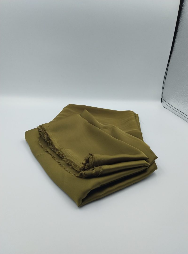Olive Green Satin Chiffon Fabric by the Yard – Soft Drapey Shiny Silk-Feel Material for Dresses, Blouses, Kimonos | 150x100 cm (59x39 in)