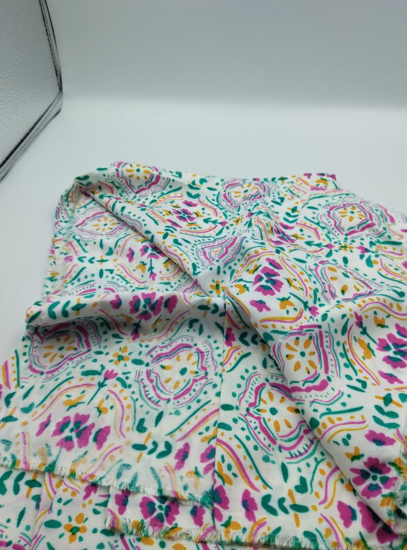 Colorful Boho Viscose Cotton Fabric for Dresses, Dress Fabric for Blouses, Blouse Fabric for Skirts, Skirt Fabric Drapey Soft (150x100 cm)