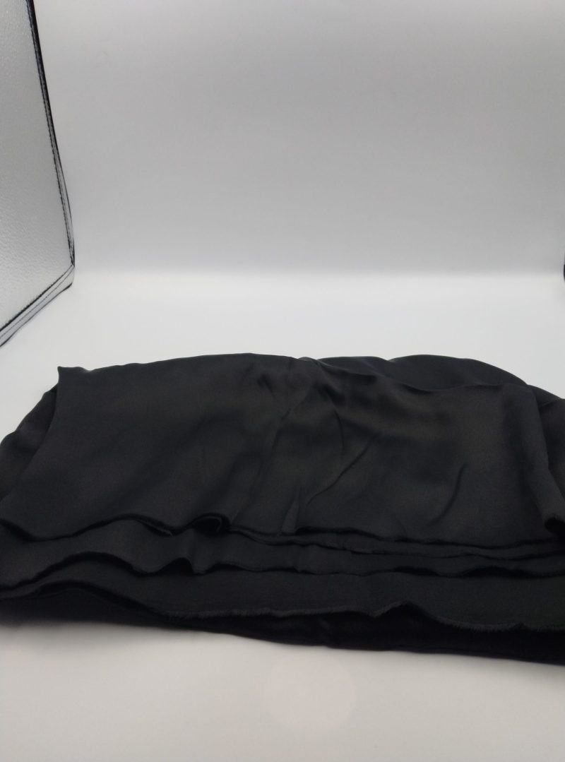 Black Organic 100% Cotton Poplin Fabric – Lightweight Natural Material for Shirts, Dresses, Bedding & Crafts | 150x100 cm (59x39 in)