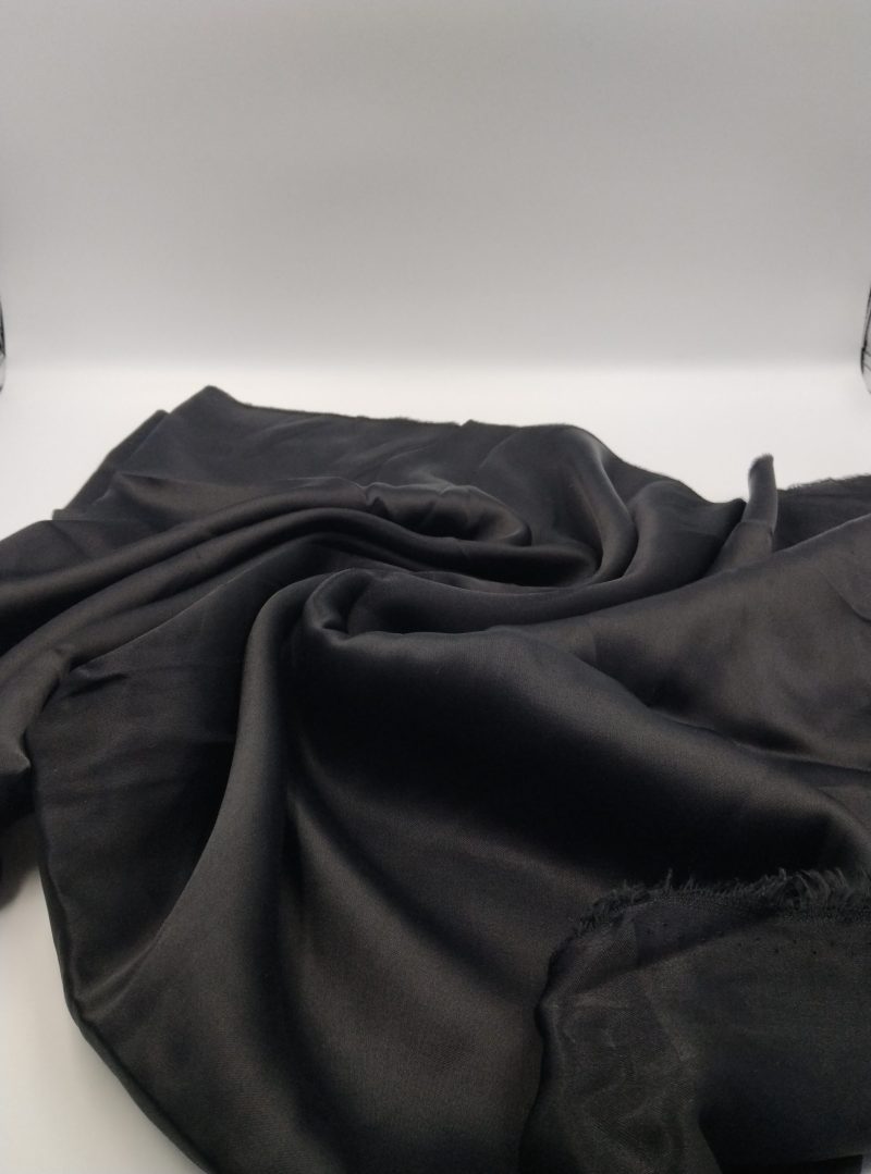 Black Organic 100% Cotton Poplin Fabric – Lightweight Natural Material for Shirts, Dresses, Bedding & Crafts | 150x100 cm (59x39 in)