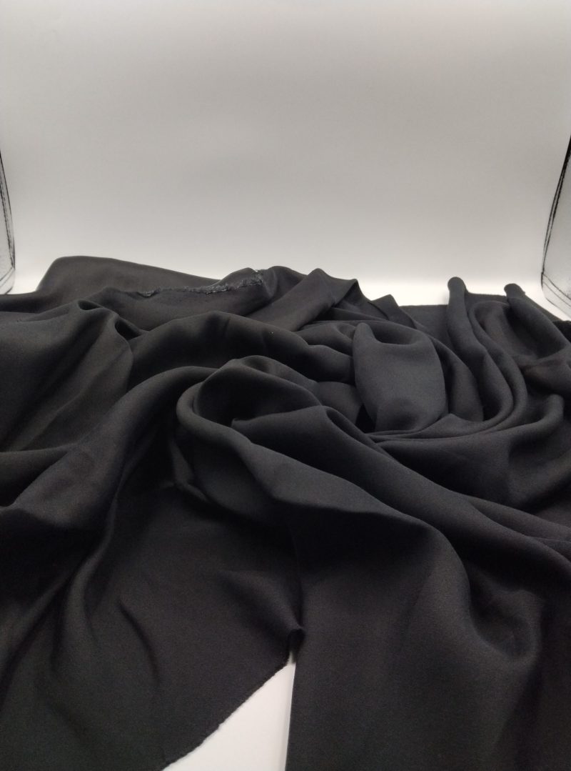 Black Organic 100% Cotton Poplin Fabric – Lightweight Natural Material for Shirts, Dresses, Bedding & Crafts | 150x100 cm (59x39 in)
