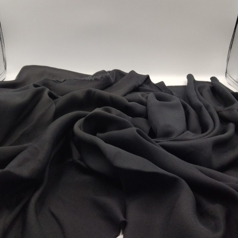 Black Organic 100% Cotton Poplin Fabric – Lightweight Natural Material for Shirts, Dresses, Bedding & Crafts | 150x100 cm (59x39 in)