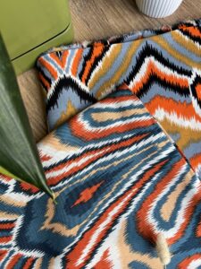 Renkli Chevron Pamuk‑Viskon Kumaş – Yumuşak, Hafif Malzeme | 150 cm Genişlik - ELNV36