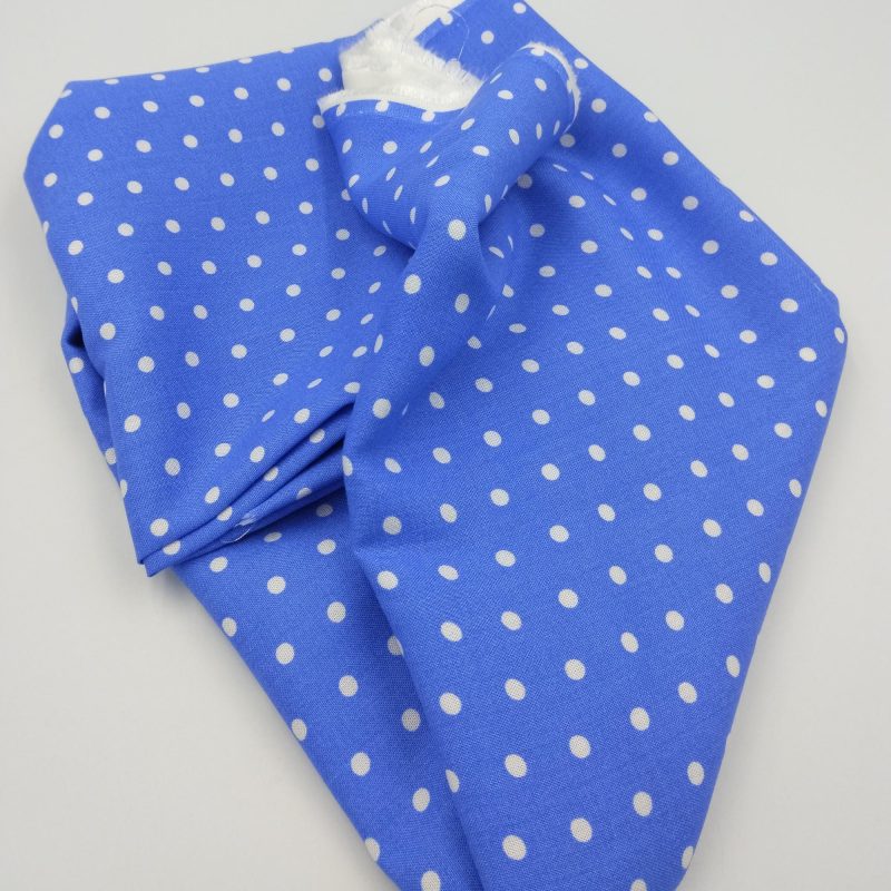 Blue Polka Dot Viscose Fabric by Yard – Soft Drapey Lightweight Material for Dresses, Skirts, Summer Clothing (150cm x 100cm | 59in x 39inc)
