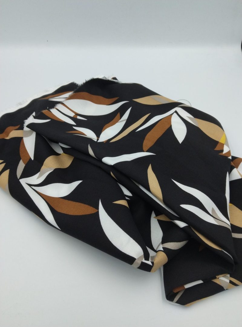 Leaf Print Viscose Cotton Fabric for Dresses, Dress Fabric for Blouses, Blouse Fabric for Skirts, Skirt Fabric Drapey Soft (150cm Wide)