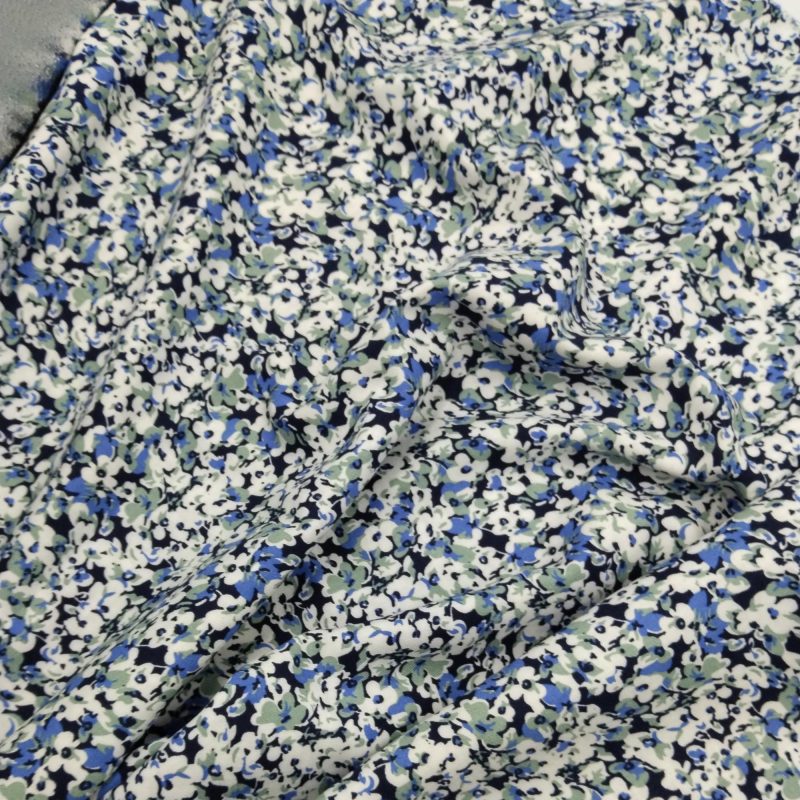 Floral Viscose Cotton Fabric for Dresses, Dress Fabric for Blouses, Blouse Fabric for Skirts, Skirt Fabric for Summer Clothing (150x100 cm)