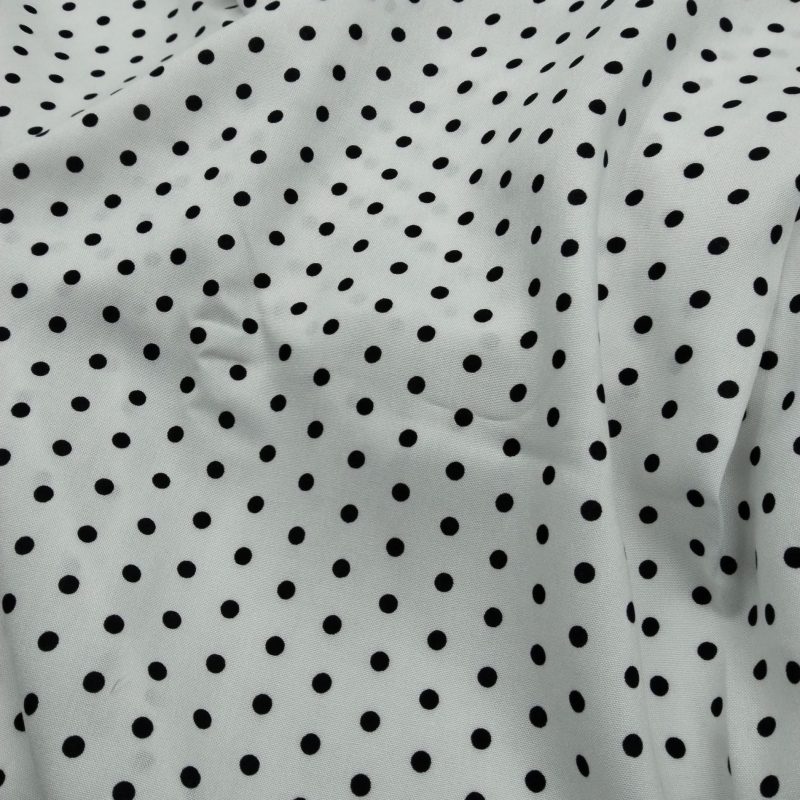 Polka Dot Viscose Cotton Fabric for Dresses, Dress Fabric for Blouses, Blouse Fabric for Skirts, Skirt Fabric Soft Drapey (150x100 cm)