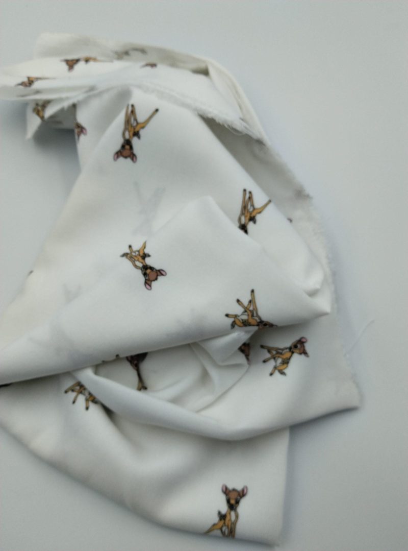 Deer Print Viscose Cotton Fabric for Dresses, Dress Fabric for Blouses, Blouse Fabric for Skirts, Skirt Fabric Drapey Soft (150x100 cm)