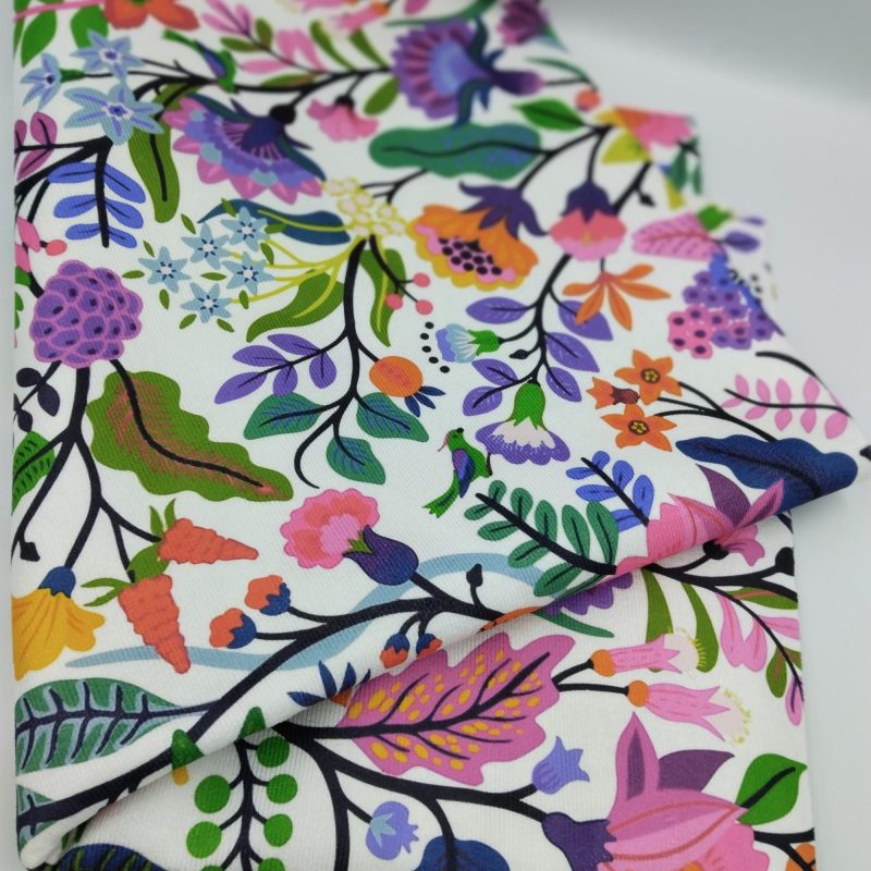 Botanical Floral Print Fabric - Digital Printed Upholstery Fabric, 100% Printed Polyester Fabric , 140 cm Wide - Home Textile, Sewing Fabric