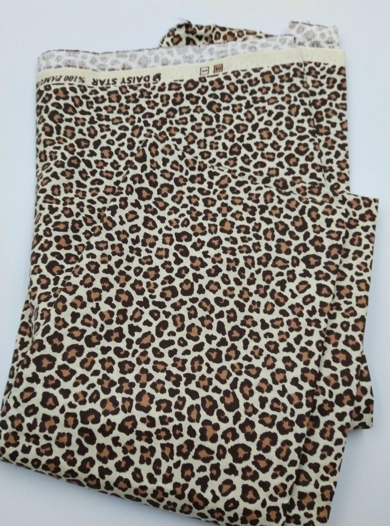 Leopard Print Viscose Cotton Poplin Fabric for Dresses, Dress Fabric for Blouses, Blouse Fabric for Skirts, Skirt Fabric (150x100 cm)