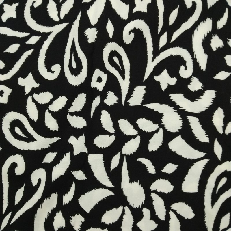 Black White Viscose Cotton Fabric for Dresses, Dress Fabric for Blouses, Blouse Fabric for Skirts, Skirt Fabric Drapey Soft (150x100 cm)