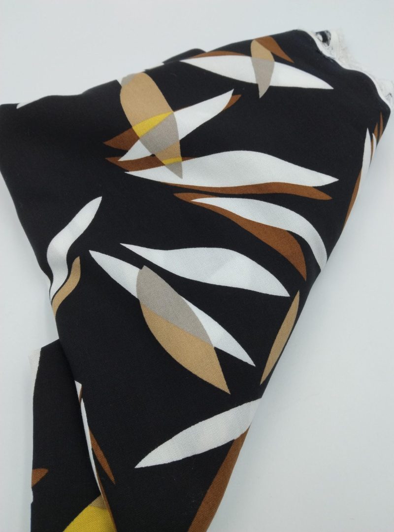 Leaf Print Viscose Cotton Fabric for Dresses, Dress Fabric for Blouses, Blouse Fabric for Skirts, Skirt Fabric Drapey Soft (150cm Wide)