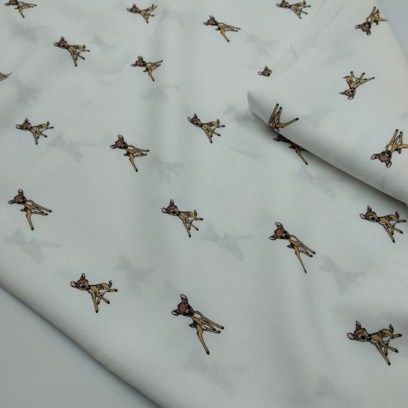 Deer Print Viscose Cotton Fabric for Dresses, Dress Fabric for Blouses, Blouse Fabric for Skirts, Skirt Fabric Drapey Soft (150x100 cm)