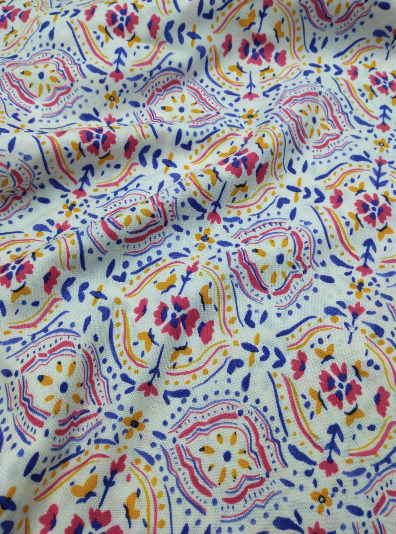 Renkli Boho Viskon‑Pamuk Kumaş – Drapeli, Yumuşak ve Nefes Alan | 150 cm x 100 cm