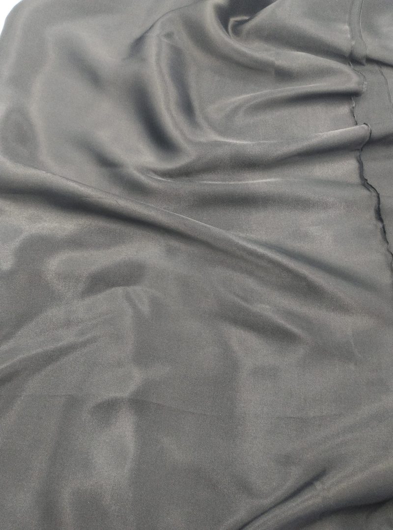 Black Satin Chiffon Fabric – Soft Drapey Silk Feel for Dresses, Blouses, Scarves, Evening Gowns, Lingerie & Bridal Sewing (150x100 cm)