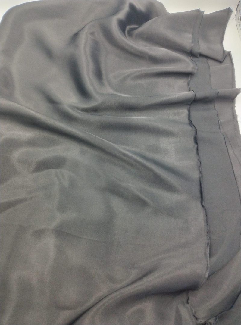 Black Satin Chiffon Fabric – Soft Drapey Silk Feel for Dresses, Blouses, Scarves, Evening Gowns, Lingerie & Bridal Sewing (150x100 cm)