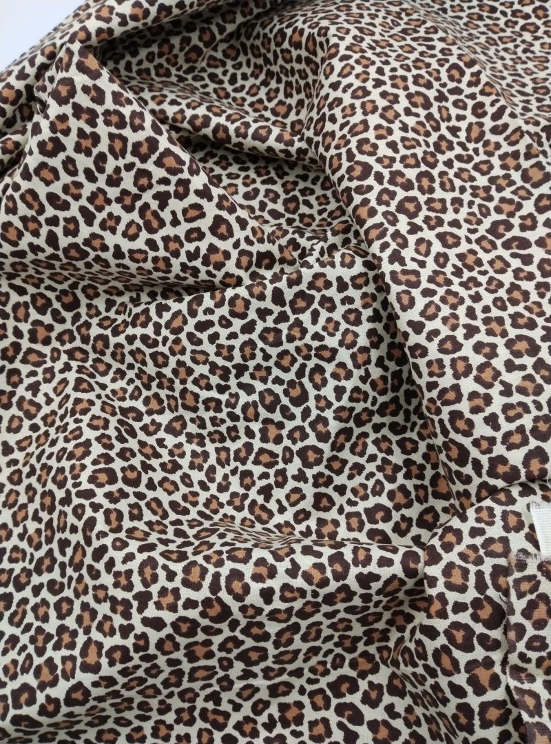Leopard Print Viscose Cotton Poplin Fabric for Dresses, Dress Fabric for Blouses, Blouse Fabric for Skirts, Skirt Fabric (150x100 cm)