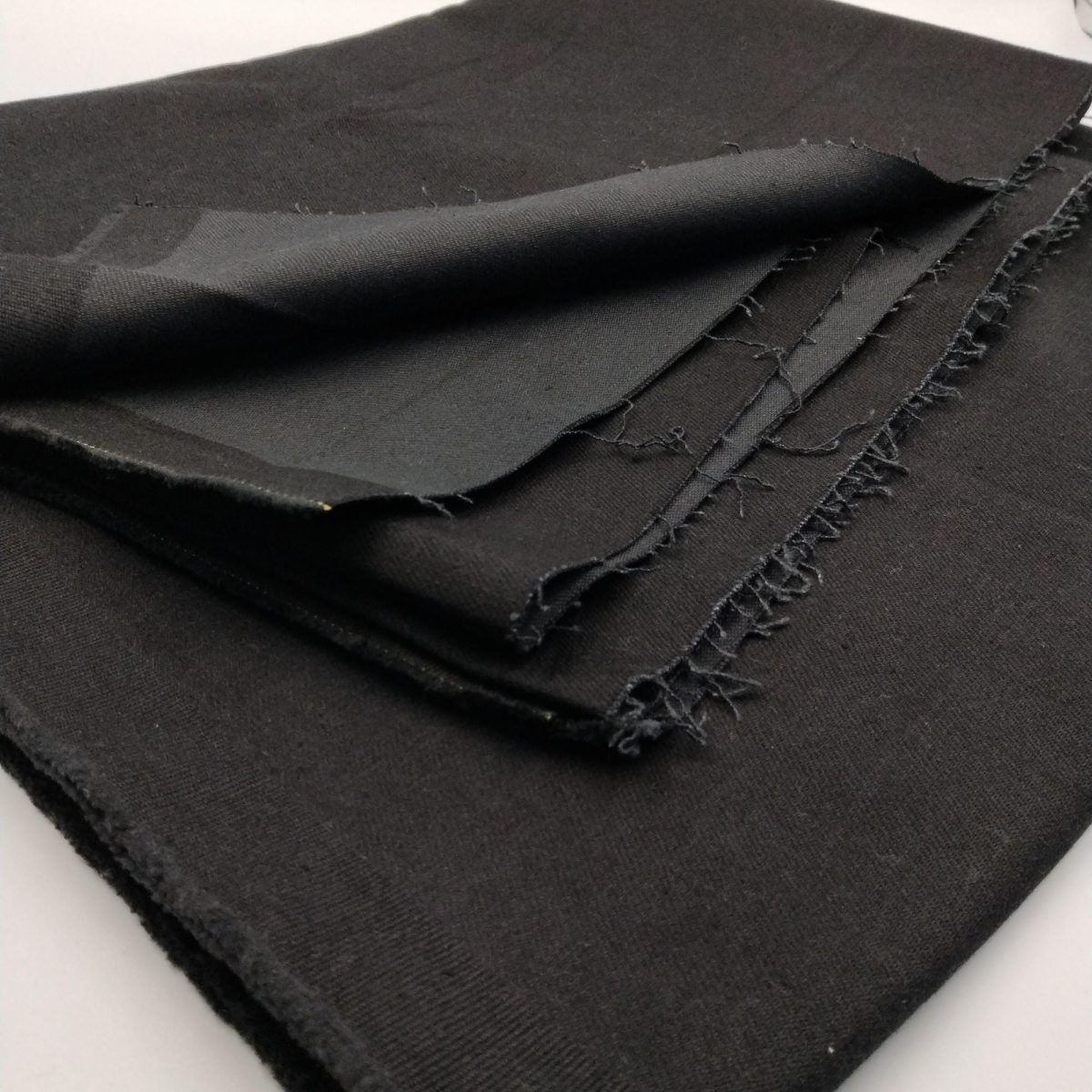 Siyah Hafif Pamuk Denim Kumaş – Yumuşak, Nefes Alan Jean Dokusu | 145 cm Genişlik