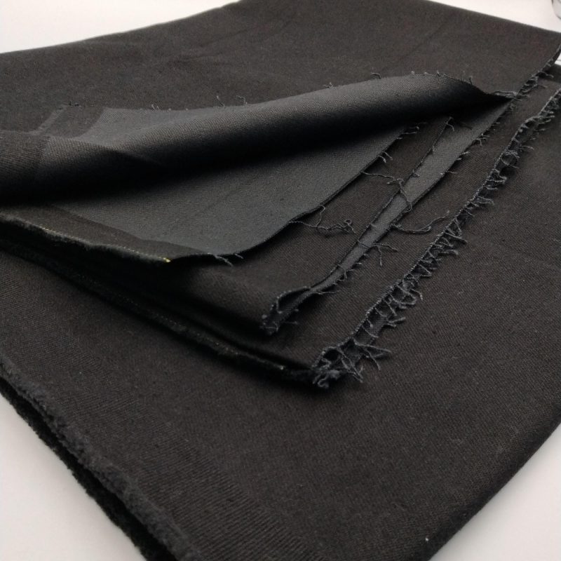 Black Lightweight Cotton Denim Fabric – Soft Breathable Jean Material for Jackets, Pants, Dresses & Crafts | 145 cm Width