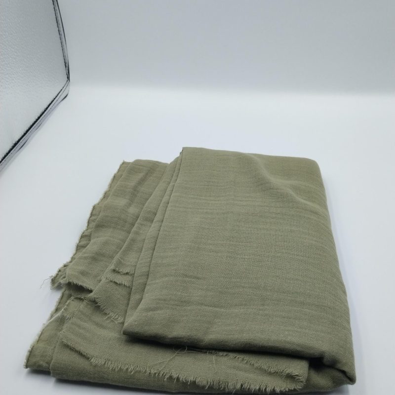 Olive Green Double Gauze Cotton Muslin Fabric by the Yard – Soft & Breathable Material for Kimonos, Dresses, Blouses | 59x39 in (150x100 cm)