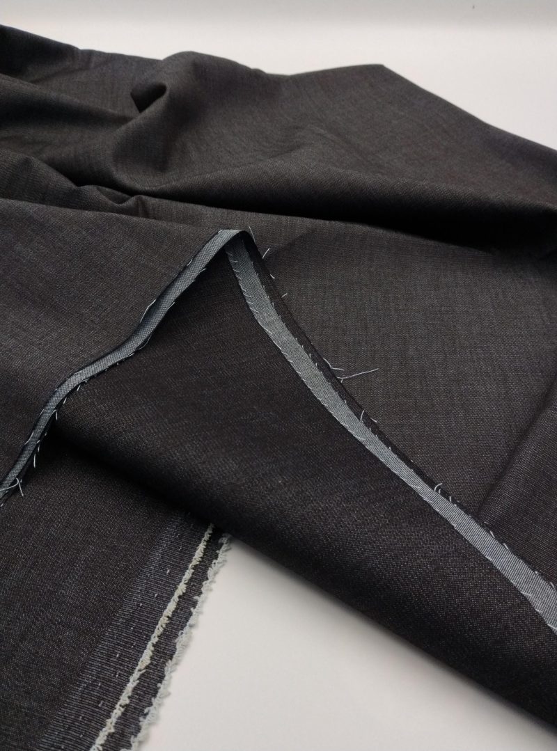 Stretch Black Denim Fabric by the Yard – Flexible Cotton Jean Material for Pants, Jackets, Skirts, DIY Sewing | 59x39 in (150x100 cm)