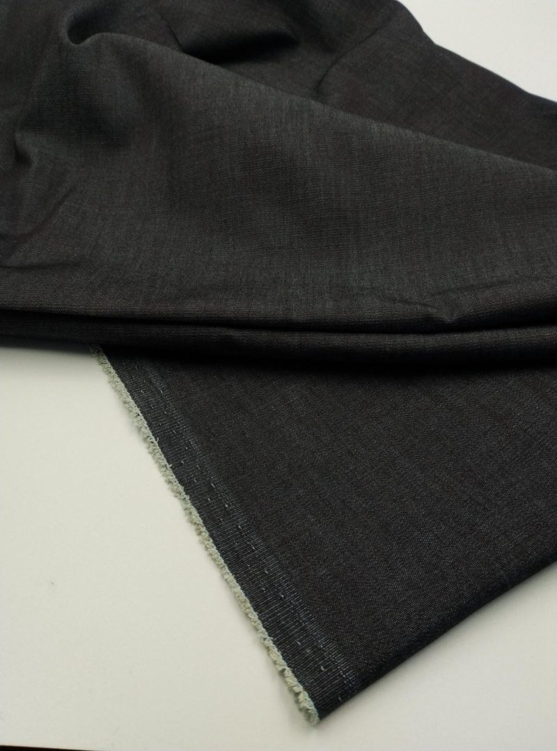 Stretch Black Denim Fabric by the Yard – Flexible Cotton Jean Material for Pants, Jackets, Skirts, DIY Sewing | 59x39 in (150x100 cm)