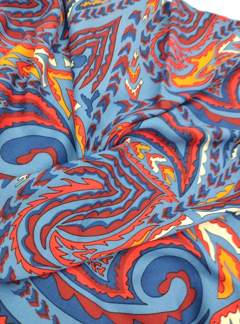 Indigo Abstract Cotton Viscose Fabric – Lightweight Drapey Material for Dresses, Blouses, Kimonos & Pants | 150x100 cm