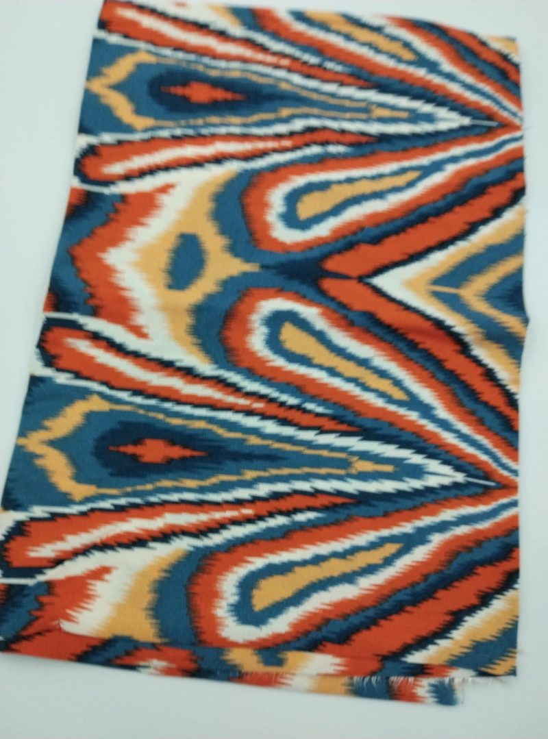 Colorful Chevron Cotton Viscose Fabric – Soft Lightweight Material for Dresses, Blouses, Kimonos & Sewing Projects | 150 cm Width