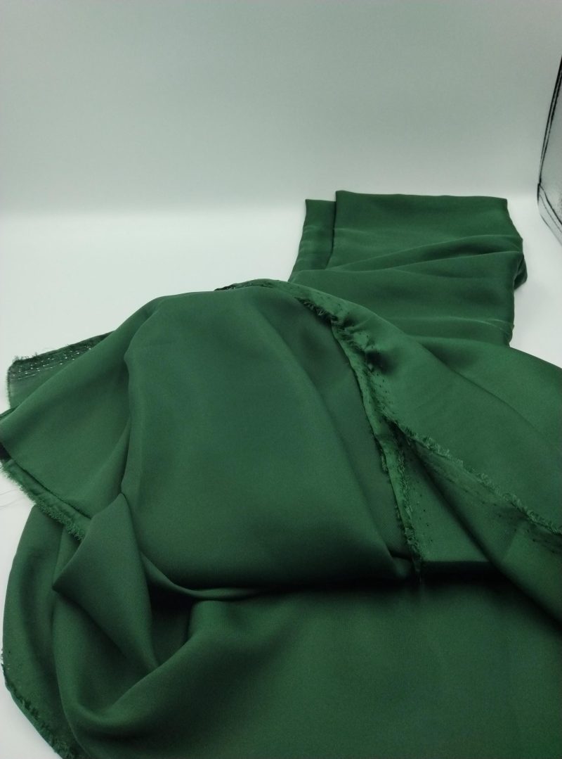 Emerald Green Satin Chiffon Fabric by the Yard – Soft Drapey Shiny Silk-Like Material for Dresses, Gowns, Blouses| 59x39 in (150x100 cm)