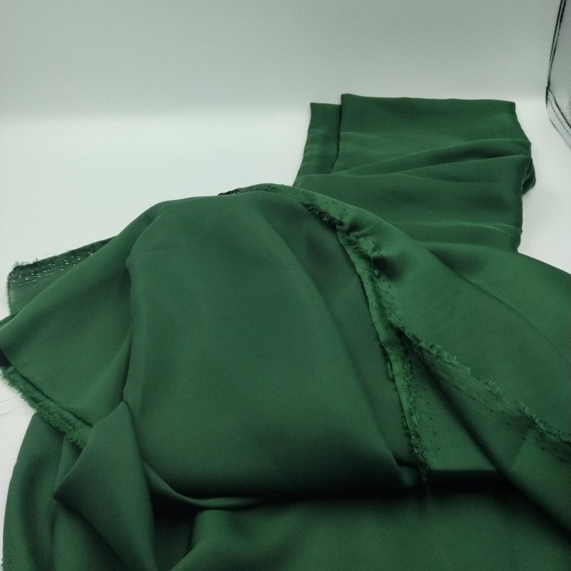 Emerald Green Satin Chiffon Fabric by the Yard – Soft Drapey Shiny Silk-Like Material for Dresses, Gowns, Blouses| 59x39 in (150x100 cm)