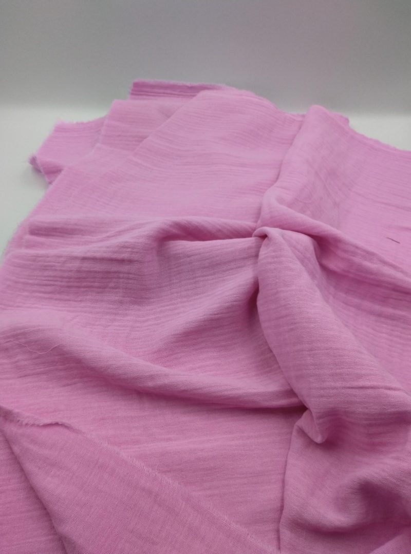Pink Double Gauze Cotton Muslin Fabric by the Yard – Soft & Breathable Fabric for Baby Items, Dresses, Kimonos | 59x39 in (150x100 cm)