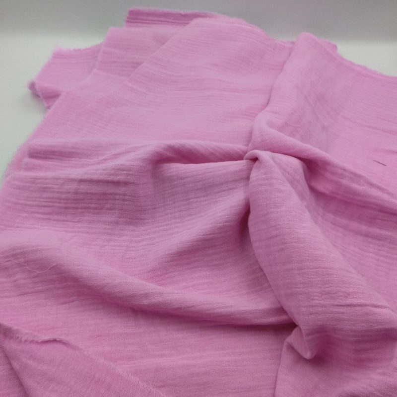 Pink Double Gauze Cotton Muslin Fabric by the Yard – Soft & Breathable Fabric for Baby Items, Dresses, Kimonos | 59x39 in (150x100 cm)