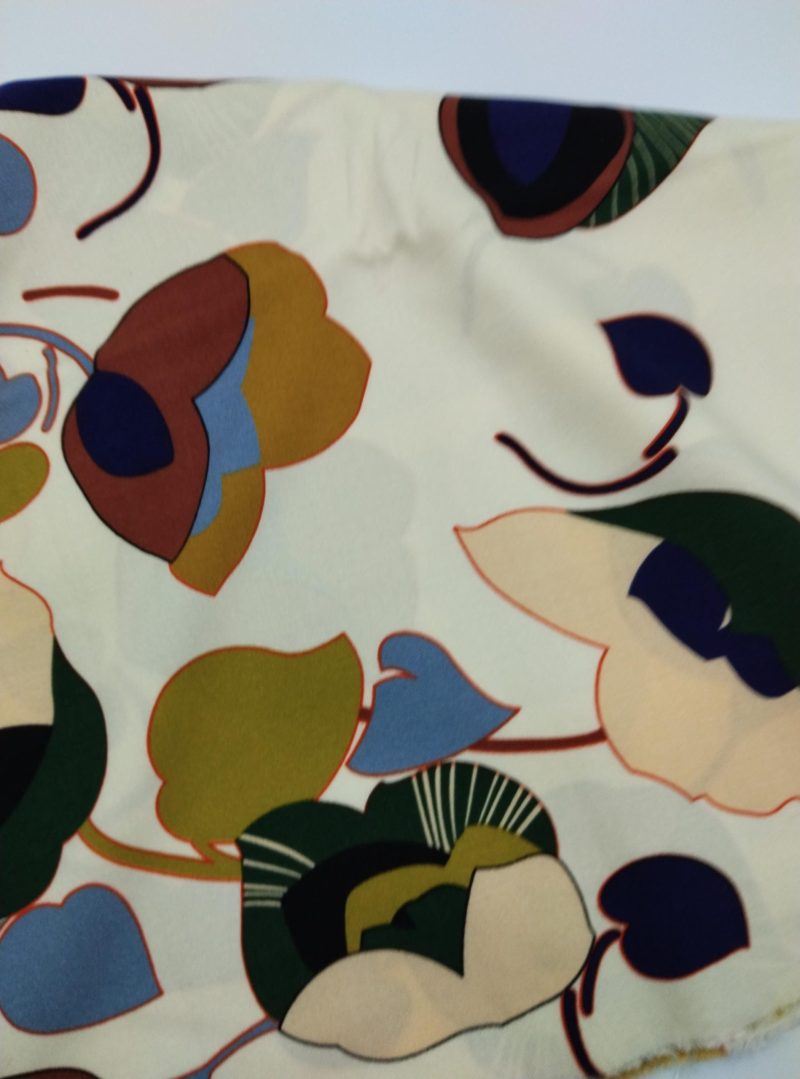Multicolor Abstract Floral Cotton Viscose Fabric by the Yard – Lightweight Drapey Material for Dresses, Blouses | 59x39 in (150x100 cm)