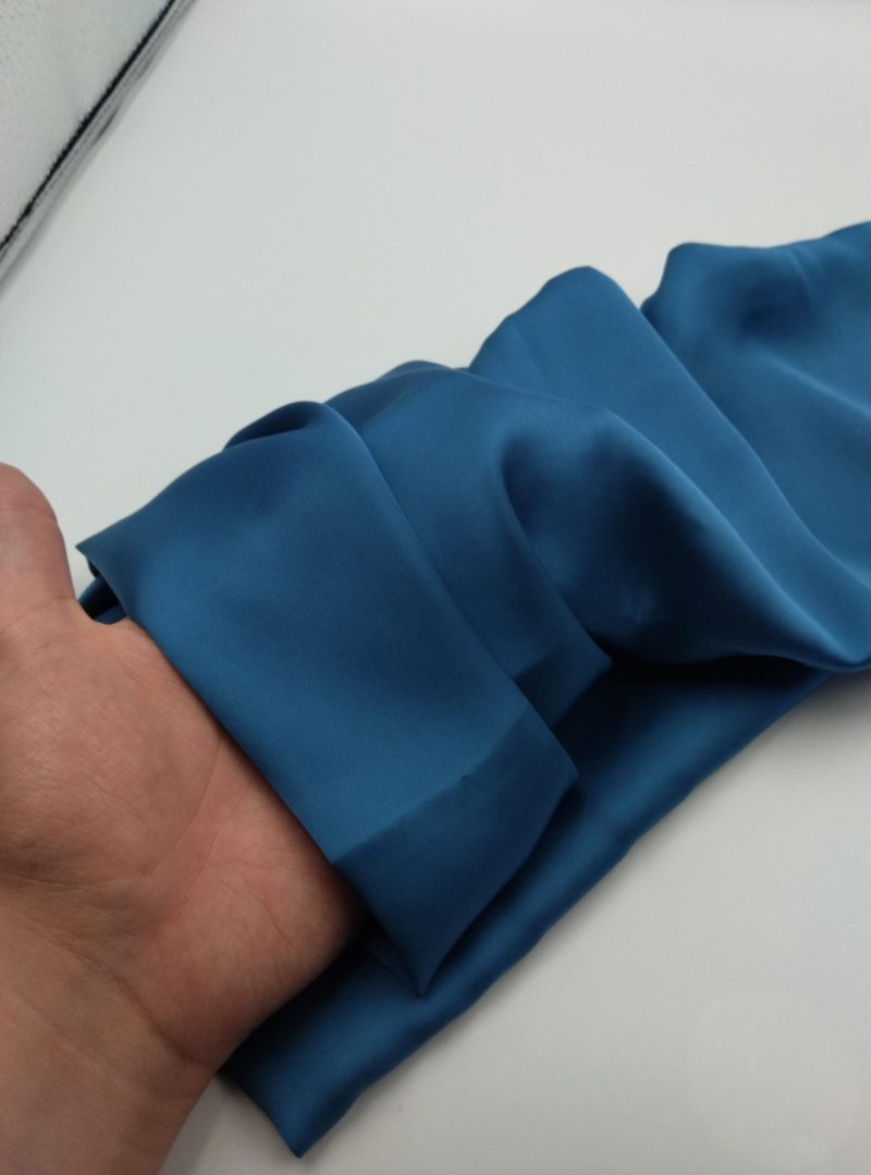 Sky Blue Satin Chiffon Fabric by the Yard – Soft Drapey Shiny Silk-Feel Material for Dresses, Scarves & Eveningwear | 59x39 in (150x100 cm)