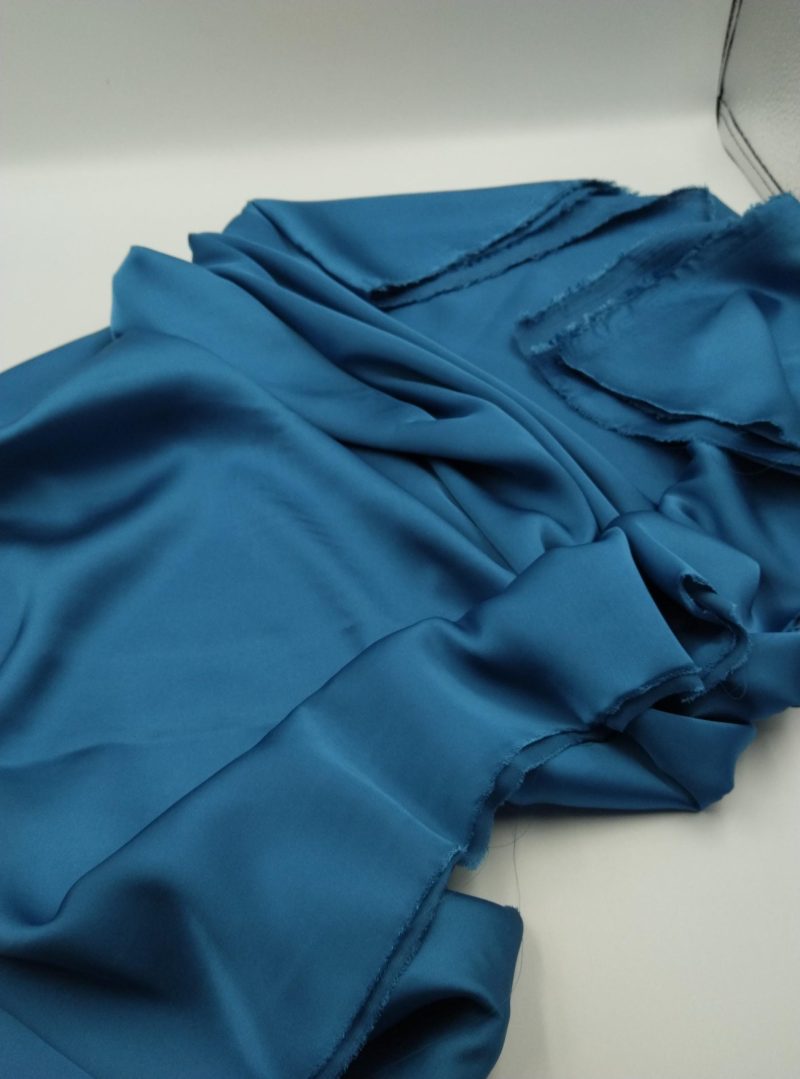 Sky Blue Satin Chiffon Fabric by the Yard – Soft Drapey Shiny Silk-Feel Material for Dresses, Scarves & Eveningwear | 59x39 in (150x100 cm)