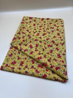 Hardal Renkli Minik Güller Viskon Kumaş – Hafif, Yumuşak ve Akıcı Yazlık Kumaş | 150x100 cm ELNV84