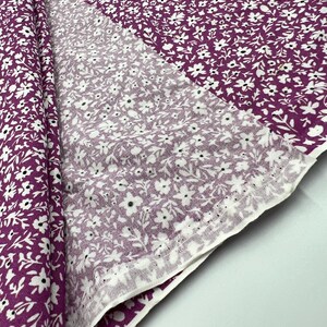 6 Pembe Mini Çiçek Desenli Pamuk Viskon Kumaş – Yumuşak, Hafif ve Dökümlü Yazlık Kumaş | 150x100 cm ELNV78 - Görsel 8