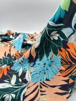 Tropikal Palmiye Yaprağı Desenli Viskon Voile Kumaş – Yumuşak, Hafif ve Dökümlü Yazlık Kumaş | 145x100 cm ELNV79 - Görsel 2