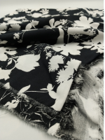 Siyah Çiçek Desenli Viskon Kumaş – Yumuşak, Dökümlü ve Nefes Alan Yazlık Elbiselik, Bluzluk, Gömleklik Kumaş | 150x100 cm ELNV73 - Görsel 6